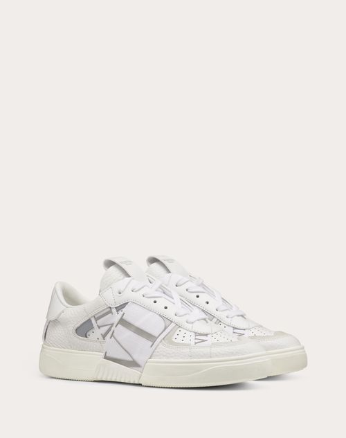 Valentino Garavani - Vl7n Sneaker In Banded Calfskin Leather - White/ice - Woman - Vl7n Sneakers - Shoes