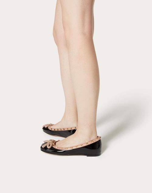 Valentino Garavani - Rockstud Patent Leather Ballerina - Black/rose Cannelle - Woman - Woman View All