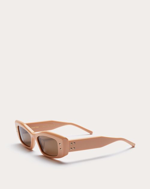 Valentino - V -rectangular Acetate  - Mid Beige/dark Brown - Woman - Eyewear