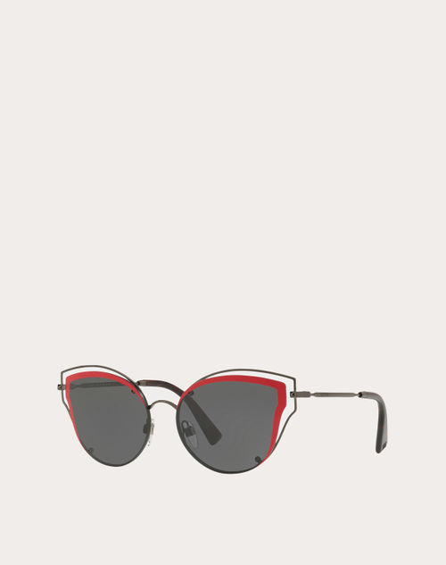 Valentino - Cat-eye Shadow Frame Metal Sunglasses - Black/red - Woman - Woman Bags & Accessories Sale