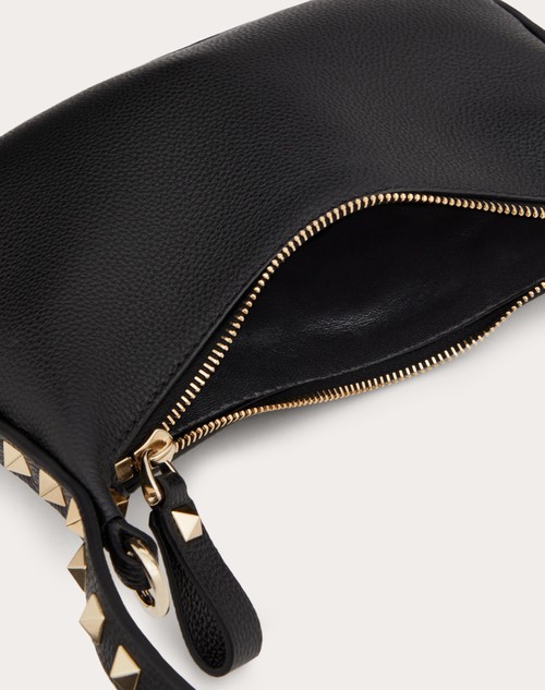 Valentino Garavani Mini Rockstud Hobo in Black