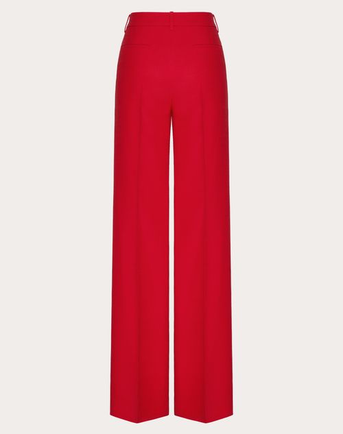 Valentino - Pantalon En Crêpe Couture - Rouge - Femme - Shorts Et Pantalons