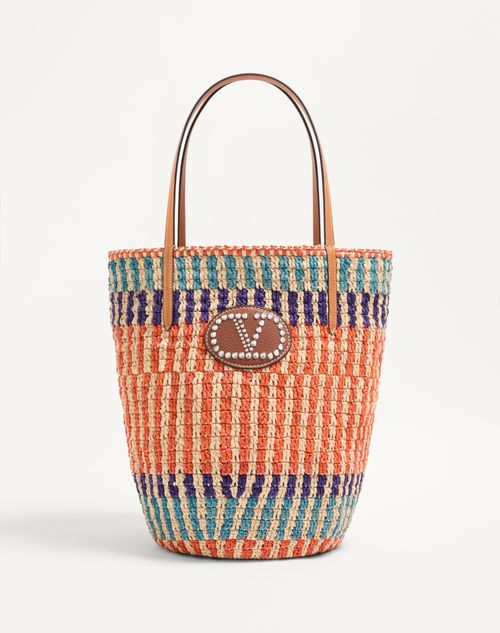 Valentino Garavani - Valentino Garavani Raffia Shopping Bag - Multicolour - Woman - Totes