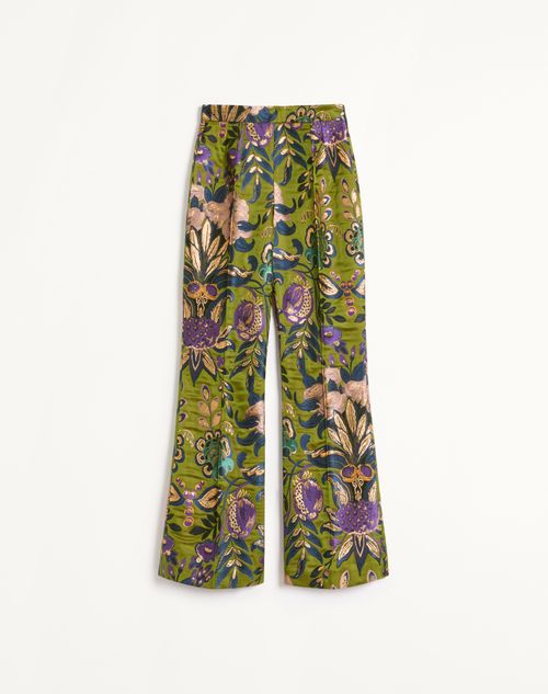 Valentino - Pants In Apres L'hiver Jacquard Floreale Lurex - Multicolor - Woman - Pants And Shorts