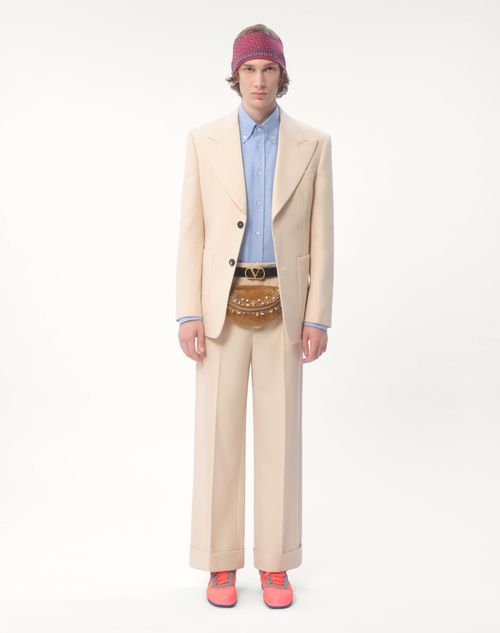 Valentino - Wool Trousers - Butter - Man - Trousers And Shorts