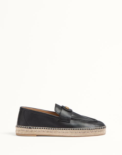 Valentino Garavani - Palm Avenue Calfskin Loafer - Black - Man - Sandals