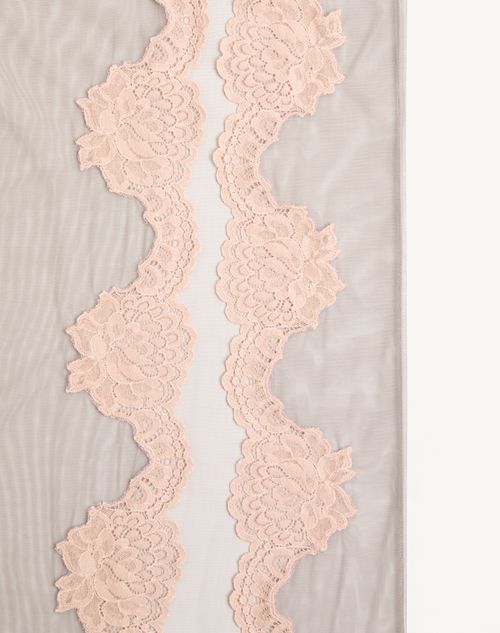 Valentino - Long Skirt In Sheer Tulle - Grey/peach - Woman - Lingerie