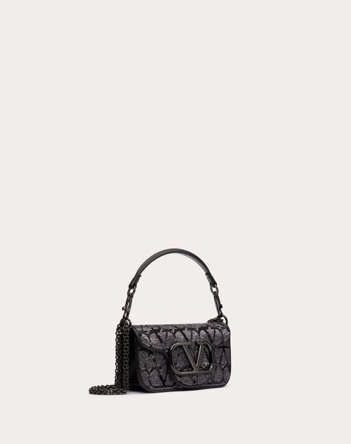 Valentino Garavani - Small Locò Shoulder Bag With Toile Iconographe Embroidery - Dark Grey - Woman - Shoulder Bags