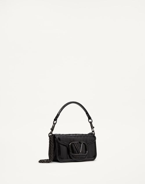 Valentino Garavani - Valentino Garavani Locò Small Shoulder Bag In Eel - Black - Woman - Shoulder Bags