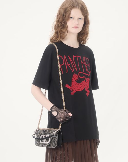 Valentino Garavani - Valentino Garavani Locò Small Embroidered Shoulder Bag With Jewel Logo - Black/silver - Woman - Shoulder Bags