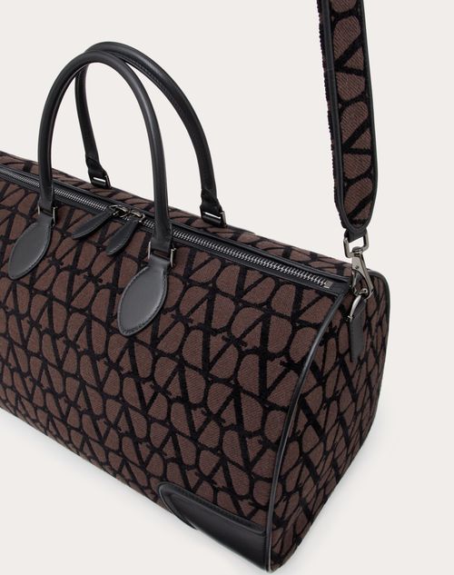 Valentino Garavani Toile Iconographe Duffle Bag with Leather Detailing Man Fondantblack Onesize