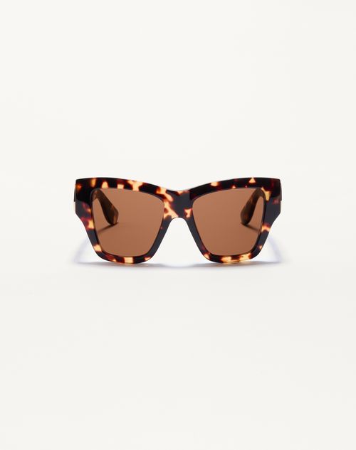 Valentino - Rectangular Acetate Eyewear - Havana/brown - Woman - Eyewear
