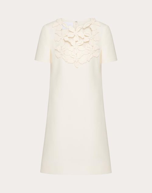 Valentino - Embroidered Crepe Couture Short Dress - Ivory - Woman - Ready To Wear