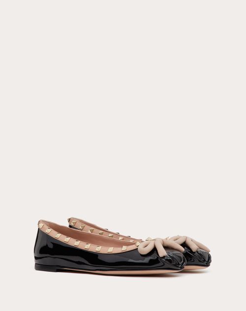 Valentino Garavani - Rockstud Patent Leather Ballerina - Black/rose Cannelle - Woman - Woman View All