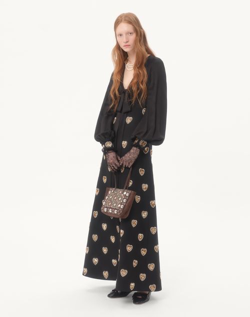 海外希少【VALENTINO】フラワーデザイン ロングクロスドレス XS～Lサイズあり】フロントジッパー×バストクロスロングキャバ