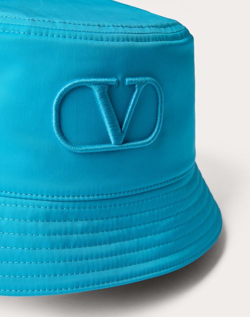 Valentino Garavani - Vlogo Signature Nylon Bucket Hat With Vlogo Embroidery - Sky Blue - Man - Hats And Gloves