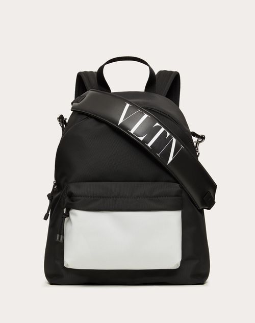 Vltn Nylon Backpack for in Black/white Valentino IL