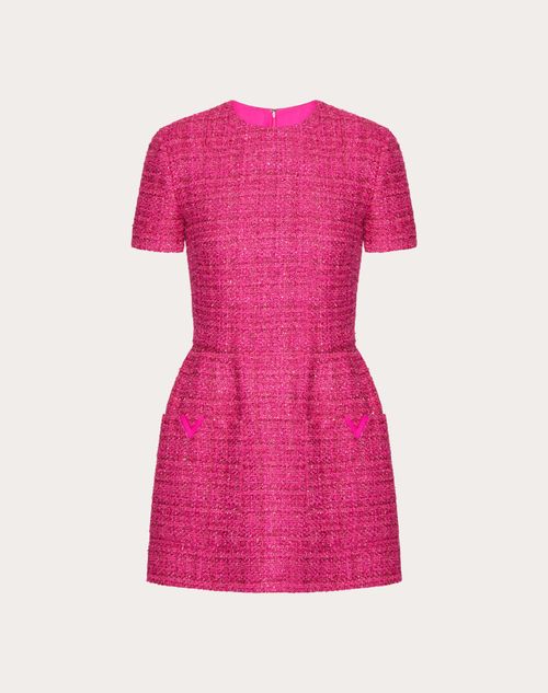 Valentino - Abito Corto In Glaze Tweed Light - Pink Pp - Donna - Abiti