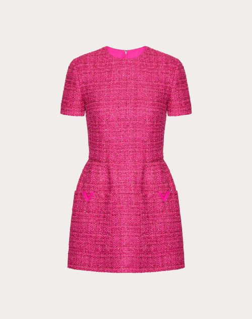 Valentino - Short Dress In Glaze Tweed Light - Pink Pp - Woman - Shelf - Pap 