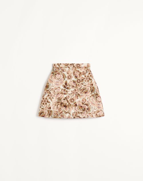 Valentino - Apres L'hiver Matelasse' Rose Lurex Skirt - Ivory/pink - Woman - Skirts