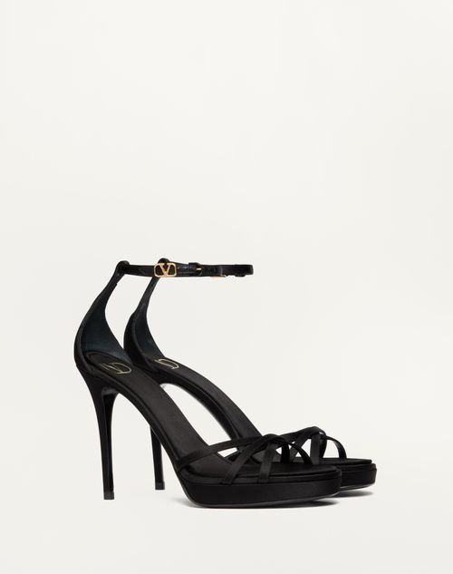 Valentino Garavani - Valentino Garavani Eveninglam Plateau-sandalen Aus Satin 120 mm - Schwarz - Frau - Schuhe