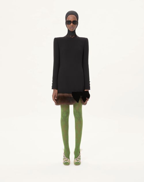 Valentino - Wool Crepe Short Dress - Black - Woman - Dresses