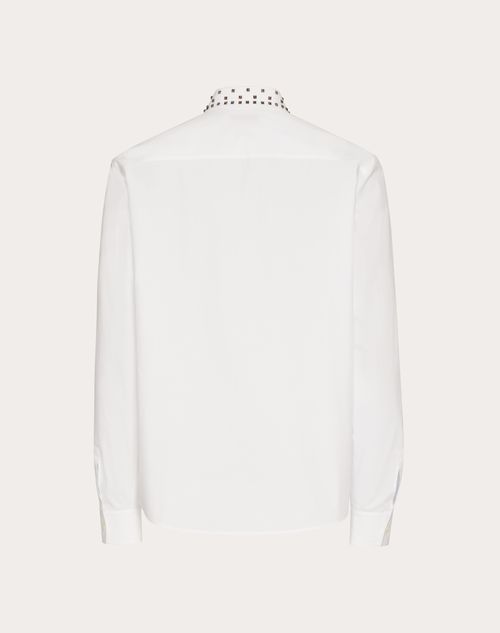 Valentino - Cotton Shirt With Rockstud Spike Collar - Optic White - Man - Shirts