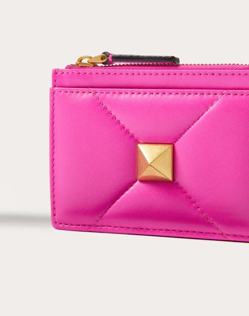 Valentino Garavani - ローマンスタッズ ナッパレザー コインパース - Pink Pp - 女性 - Wallets & Cardcases - Accessories