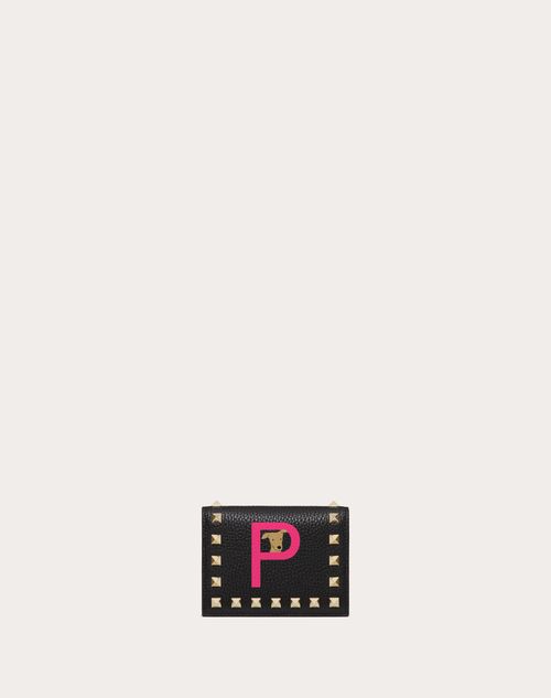 Valentino Garavani - Valentino Garavani Rockstud Pet Customizable Wallet - Black/sheer Fuchsia - Woman - Rockstud Pet - Accessories