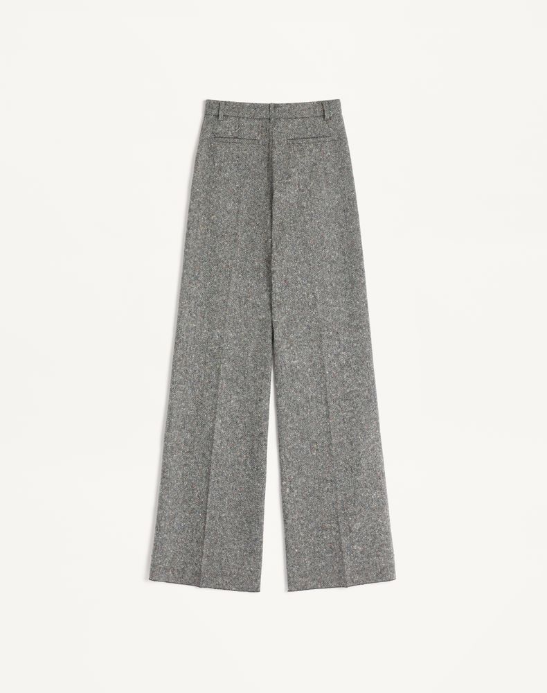 Valentino Natté Buttoned Weave Trousers Woman Ivory/Black 42