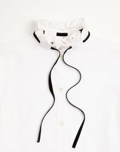 Valentino - Camicia In Techno Popeline - Bianco - Donna - Camicie E Top