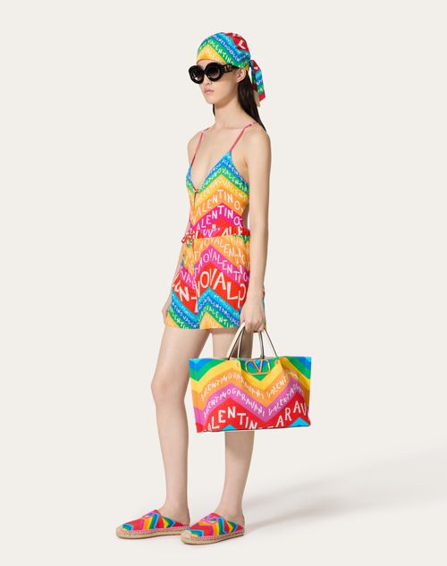 Valentino - Valentino Crepe De Chine Chevron 24 Shorts - Multicolour - Woman - Women Valentino Escape 2024 Collection