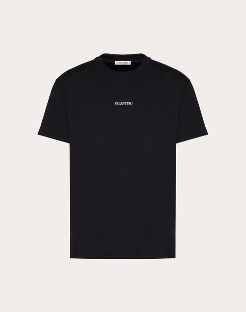 T-shirt With Valentino Print for Man in Black | Valentino AU