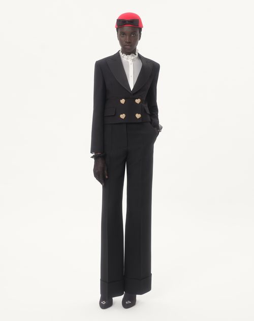 Valentino - Pantalón De Crepe Couture - Negro - Mujer - Pantalones Largos Y Cortos
