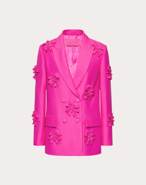 Valentino crystal-embellished cropped jacket - Pink