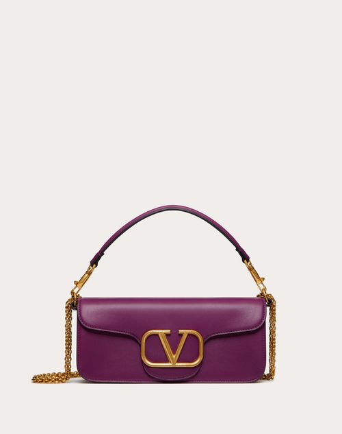 Valentino Garavani - Locò Calfskin Shoulder Bag - Prune - Woman - Shoulder Bags