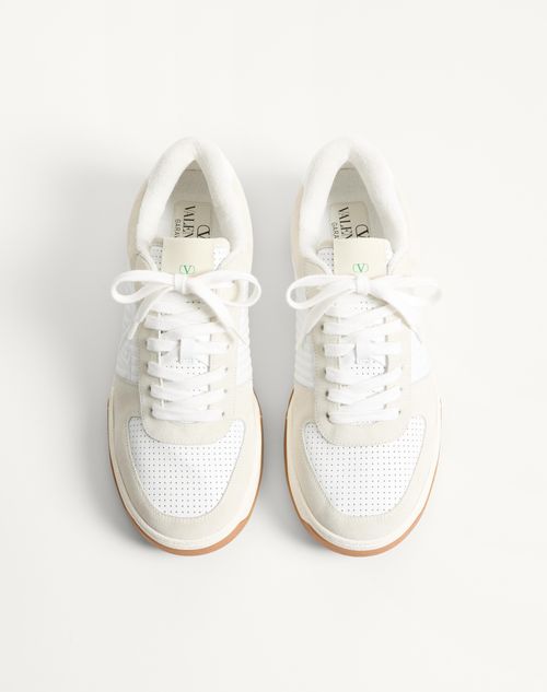 Valentino Garavani - Sparry Trainer In Split Leather And Nappa - White - Man - Sneakers
