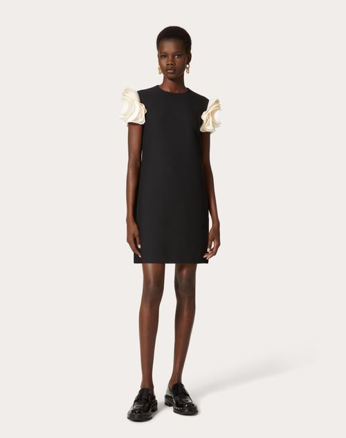 Crepe Couture Short Dress for Woman in Black Valentino CA