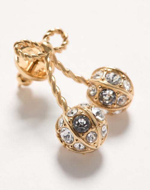 Valentino Garavani - Cherryfic Metal And Swarovski® Crystal Earrings - Gold/crystal - Woman - Jewellery
