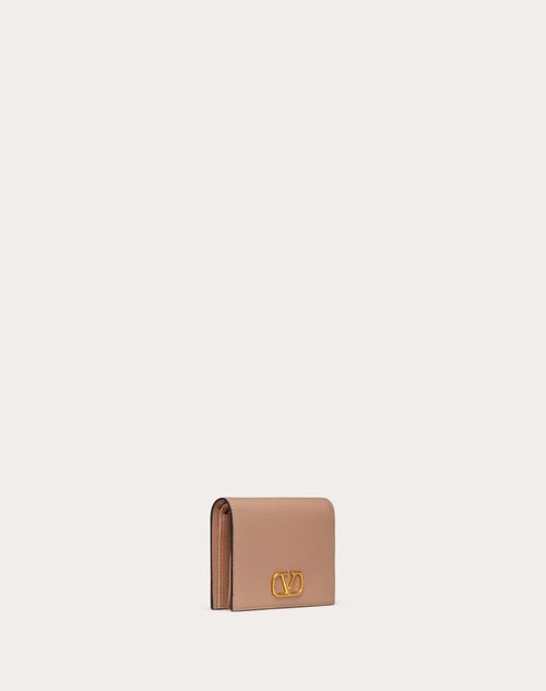 Valentino Garavani Vlogo Signature Grainy Calfskin Wallet