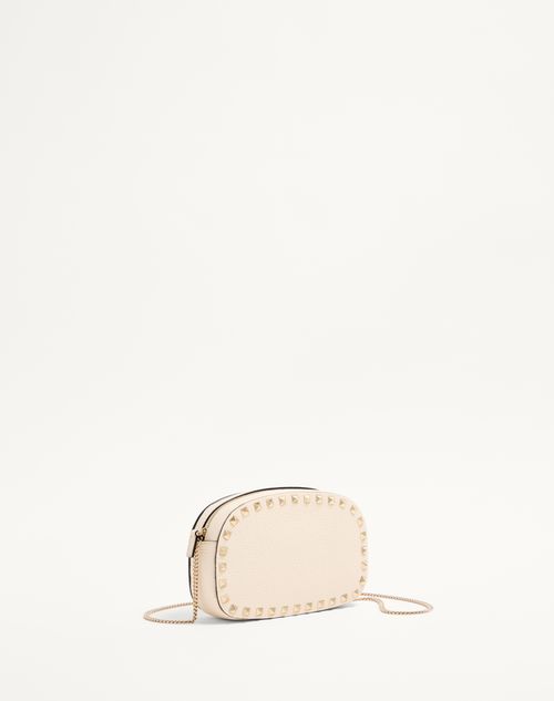 Valentino Garavani - Mini Rockstud Shoulder Bag In Grainy Calfskin - Light Ivory - Woman - Clutches