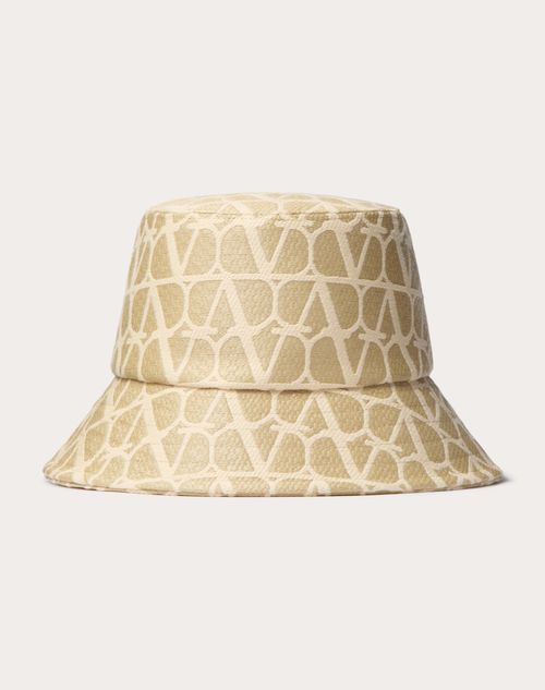Valentino Garavani - Toile Iconographe Raffia Bucket Hat - Natural/ivory - Woman - Soft Accessories - Accessories