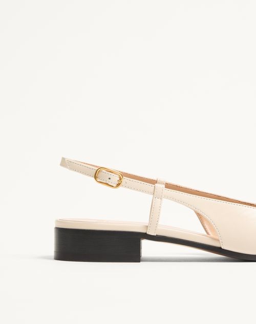 Valentino Garavani - Valet Du Roi Kid Slingback Ballerina 25mmm - Butter/tobacco - Woman - Ballerinas