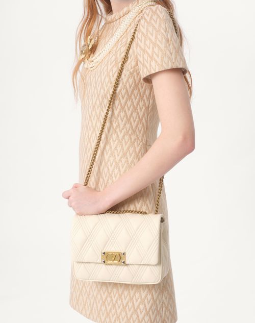 Short Dress In Lurex Jacquard Toute La V for Woman in Birch Short Dress In Lurex Jacquard Toute La V for Woman in Birch