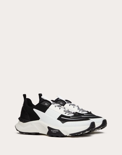 Valentino Garavani - True Act Low Top Sneaker In Mesh And Rubberized Fabric - Black - Man - New Arrivals