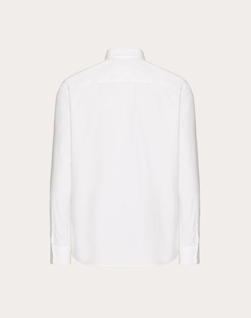 Valentino - Cotton Shirt With Rockstud Untitled Studs - White - Man - Ready To Wear