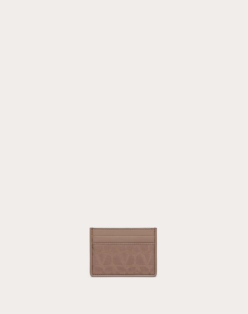 Valentino Garavani - Toile Iconographe Card Holder In Technical Fabric With Leather Details - Clay - Man - Man Sale