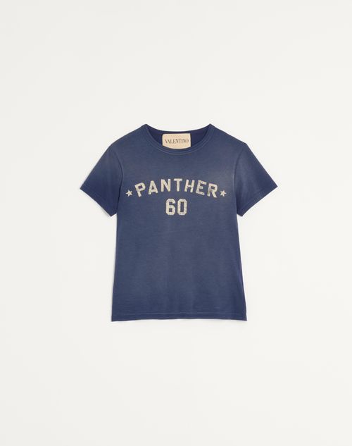 Cotton T-shirt With Chez Valentino Print And Patch for Man Cotton T-shirt With Chez Valentino Print And Patch for Man