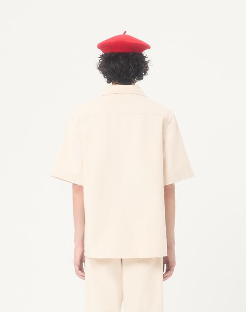 Valentino - Valentino Denim Bowling Shirt With Vgold - Ivory - Man - Denim