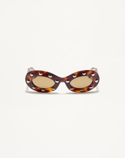 Valentino - Oval Acetate Glasses - Havana/brown - Woman - Akony Eyewear - Accessories